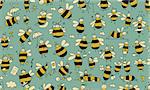 Funny bees, seamless pattern for your design. Vector illustration