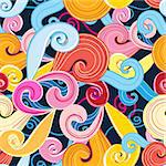 Abstract seamless graphic pattern of different interesting waves