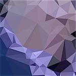 Low polygon style illustration of a dark byzantium purple blue abstract geometric background.