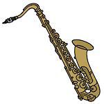 Hand drawing of a classic saxophone