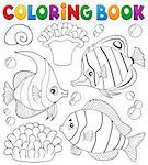 Coloring book coral fish theme 1 - eps10 vector illustration.