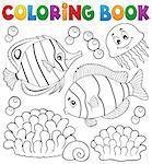Coloring book coral fish theme 2 - eps10 vector illustration.