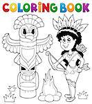 Coloring book Indian theme image 4 - eps10 vector illustration.