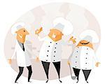 Vector illustration of a chef in the kitchen