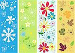 Set of four seasons. vertical banners for your design