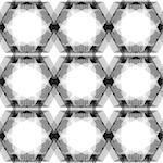 Black and white seamless background with a geometrical ornament.  Vector illustration