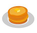 Breakfast Sweet Pancake Icon in Modern Flat Style Vector Illustration EPS10