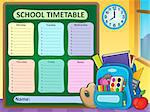 Weekly school timetable composition 6 - eps10 vector illustration.