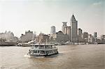 Ferryboat on urban river