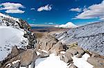 Rocks on snowy mountains