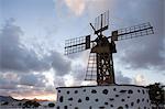 Traditional windmill, Teguise, Lanzarote, Canary Islands, Tenerife, Spain
