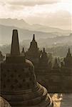 Rooftop view, The Buddhist Temple of Borobudur, Java, Indonesia