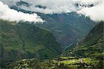 Clouds over valley, Sorata, Cordillera Real, Bolivia, South America