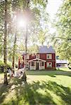 Sweden, Narke, Finnerodja, View of cottage house in sunlight