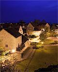 Sweden, Gotland, Visby, Illuminated townscape at night