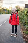 Sweden, Portrait of girl (6-7) in autumn