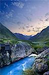 Norway, More og Romsdal, Sunnmore, Geirangerfjord, Stream with rocky shores in mountain valley