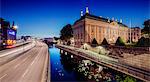 Sweden, Stockholm, Riddarholmen, Street and canal