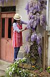 Mature woman gardening