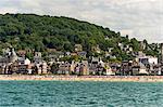 France, Normandy, the city of Houlgate seen from the sea