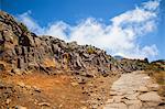 Madeira Island, Pico do Arieiro, paved path with observatory