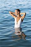 Young woman in the sea