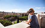 Young woman on the hills above Rome, the goal looks