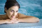 Woman relaxing in jacuzzi