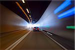 Driving through Tunnel with Traffic, Austria