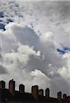 View of Rooftops and Cloudy Sky, Islington, London, England, UK