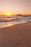 Playa Papagayo beach at sunset, near Playa Blanca, Lanzarote, Canary Islands, Spain, Atlantic, Europe