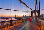 Brooklyn Bridge and Manhattan Bridge beyond, Manhattan, New York, United States of America, North America