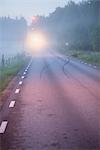 Sweden, Vastergotland, Vastra Gotaland, Sandared, Road at dusk