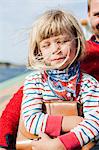 Norway, Little girl (4-5) with father