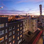 Sweden, Skane, Malmo, Vastra Hamnen, Turning Torso at dusk