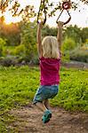 Sweden, Skane, Osterlen, Girl (4-5) swinging