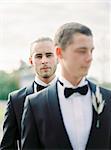 Sweden, Portrait of grooms at gay wedding