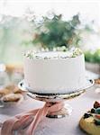 Italy, White cake on cake stand