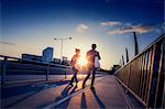 Sweden, Stockholm, People walking on bridge