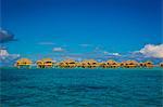 Overwater bungalows, Le Taha'a Resort, Tahiti, French Polynesia, South Pacific, Pacific