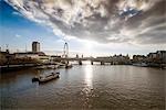 The River Thames looking West from Waterloo Bridge, London, England, United Kingdom, Europe