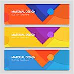 Abstract vector material design backgrounds on horizontal banners