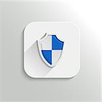 Guardian shield icon - vector flat app button with shadow