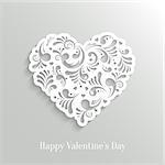 Absrtact Floral Heart  Background. Valentine`s Day Card. Trendy Design Template