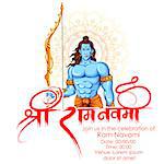 illustration of Lord Rama in Ram Navami background