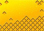 Gold Background Illustration with Wire mesh and Snow Pattern - Vector