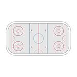 A field to play Ice Hockey with markup, vector illustration.