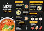 vector thai food restaurant menu template flat design