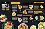 vector thai food restaurant menu template flat design