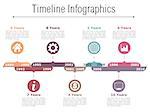Timeline infographics design template with different time intervals, dark background, vector eps10 illustration